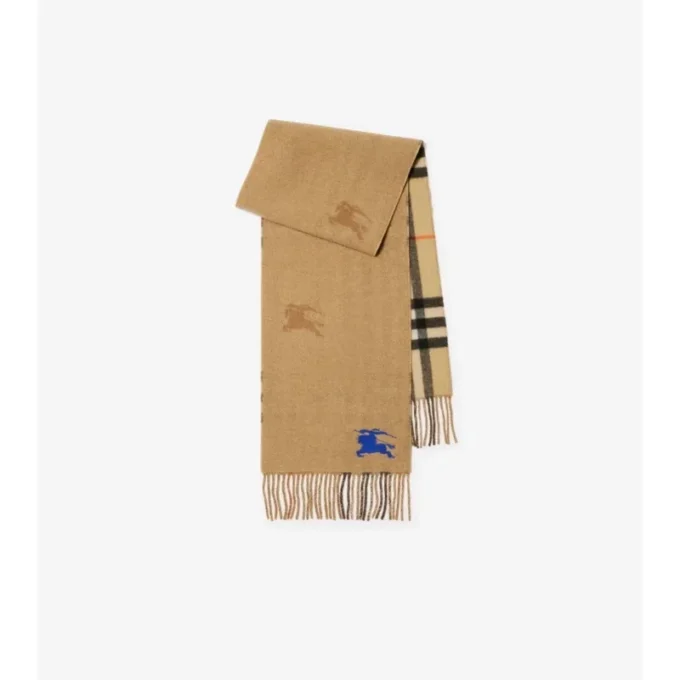 Bufanda reversible de cachemira con estampado EKD Check