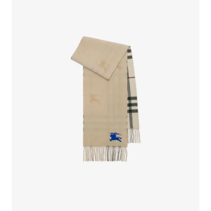 Bufanda reversible de cachemira con estampado EKD Check Bufanda reversible de cachemira con estampado EKD Check