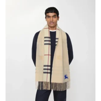 Bufanda reversible de cachemira con estampado EKD Check