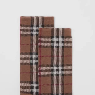 Calcetines de mezcla de algodón y cachemira con diseño Vintage Check en intarsia