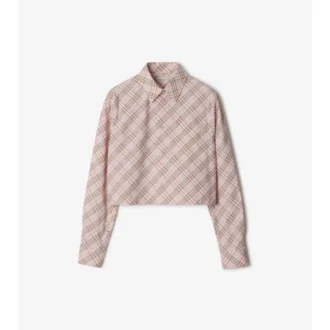 Camisa corta de algodón con estampado de cuadros