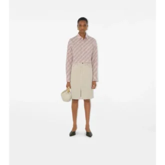 Camisa corta de algodón con estampado de cuadros
