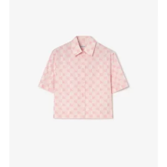 Camisa corta de algodón con estampado de tablero de ajedrez EKD