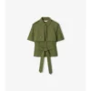 Camisa corta tipo trench de popelín de algodón Camisa corta tipo trench de popelín de algodón