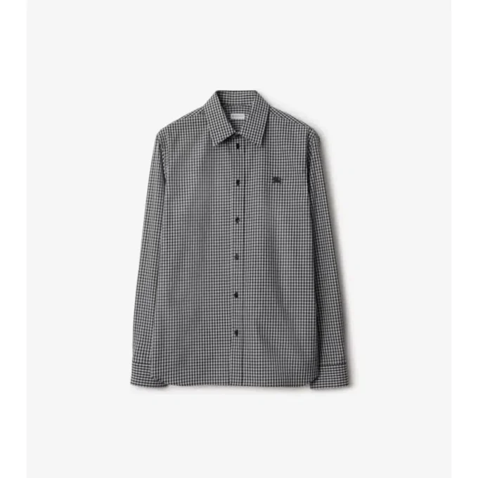 Camisa de algodón a cuadros de corte holgado Camisa de algodón a cuadros de corte holgado