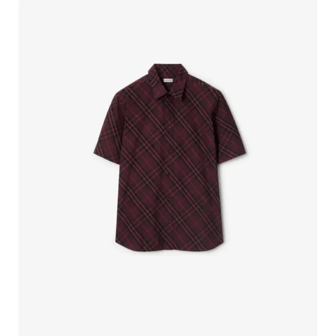 Camisa de algodón a cuadros de corte holgado Camisa de algodón a cuadros de corte holgado