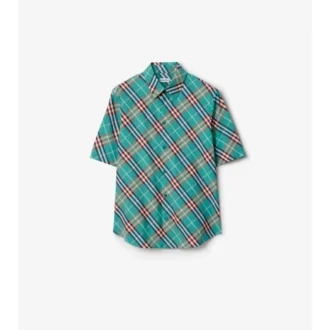 Camisa de algodón a cuadros de corte holgado