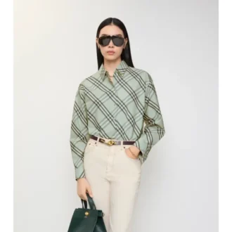 Camisa de algodón a cuadros de corte holgado