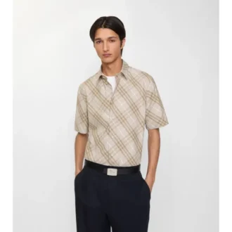 Camisa de algodón a cuadros de corte holgado