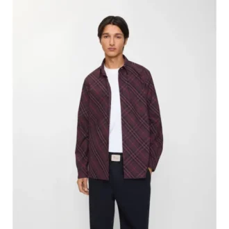 Camisa de algodón a cuadros de corte holgado