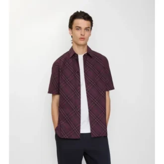Camisa de algodón a cuadros de corte holgado