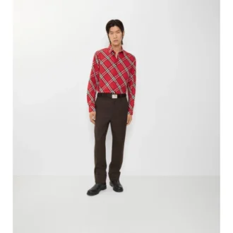 Camisa de algodón a cuadros de corte holgado