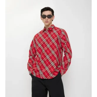 Camisa de algodón a cuadros de corte holgado