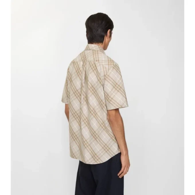 Camisa de algodón a cuadros de corte holgado Camisa de algodón a cuadros de corte holgado
