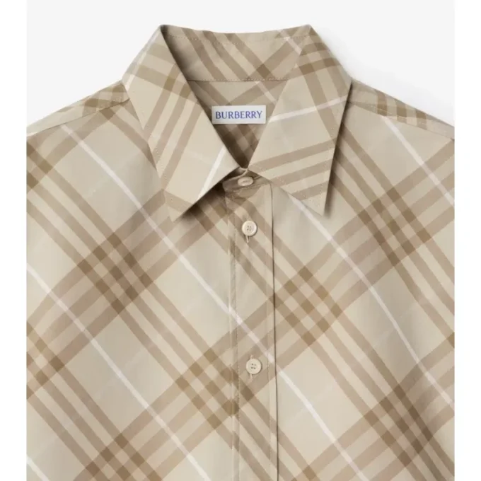 Camisa de algodón a cuadros de corte holgado Camisa de algodón a cuadros de corte holgado
