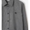 Camisa de algodón a cuadros de corte holgado Camisa de algodón a cuadros de corte holgado