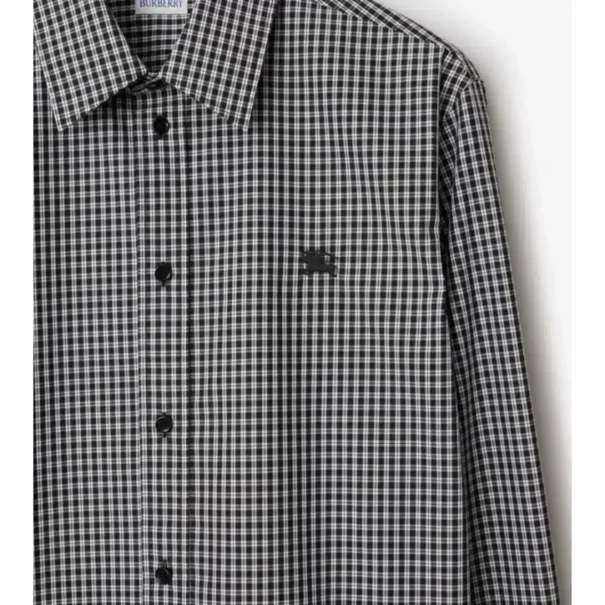 Camisa de algodón a cuadros de corte holgado Camisa de algodón a cuadros de corte holgado