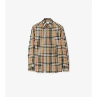 Camisa de algodón a cuadros de corte regular