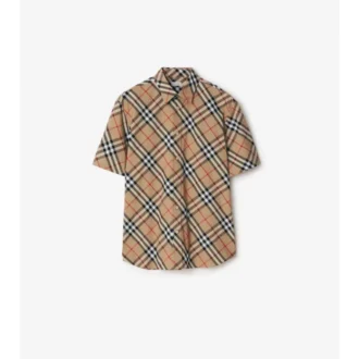 Camisa de algodón a cuadros de corte regular