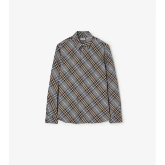 Camisa de algodón a cuadros de corte regular