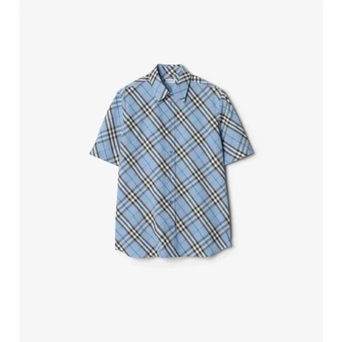 Camisa de algodón a cuadros de corte regular