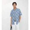 Camisa de algodón a cuadros de corte regular
