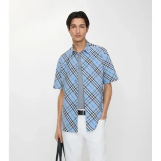 Camisa de algodón a cuadros de corte regular
