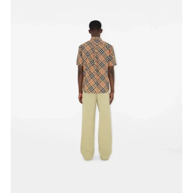 Camisa de algodón a cuadros de corte regular