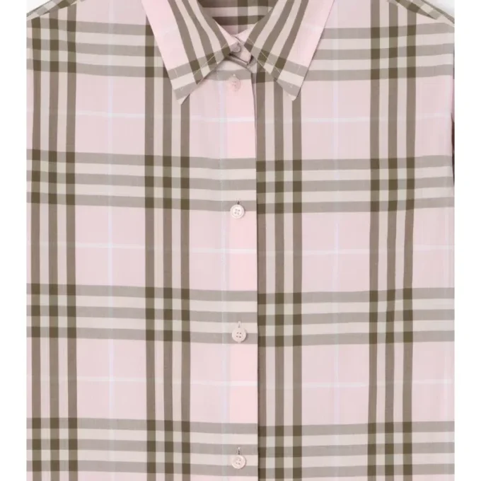 Camisa de algodón a cuadros de corte regular Camisa de algodón a cuadros de corte regular