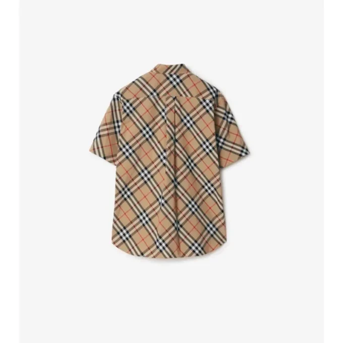 Camisa de algodón a cuadros de corte regular