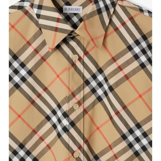 Camisa de algodón a cuadros de corte regular