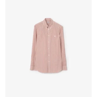 Camisa de algodón a rayas de corte entallado