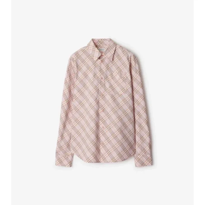 Camisa de algodón con estampado de cuadros