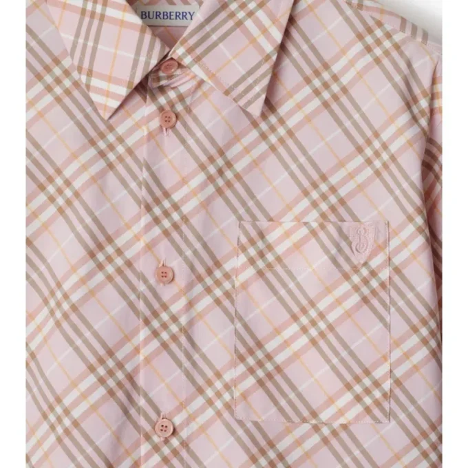 Camisa de algodón con estampado de cuadros