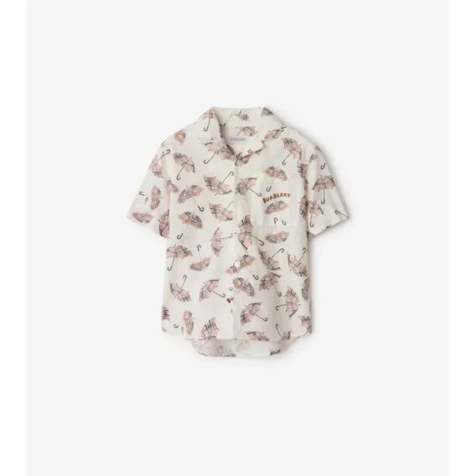 Camisa de algodón con estampado de paraguas Camisa de algodón con estampado de paraguas