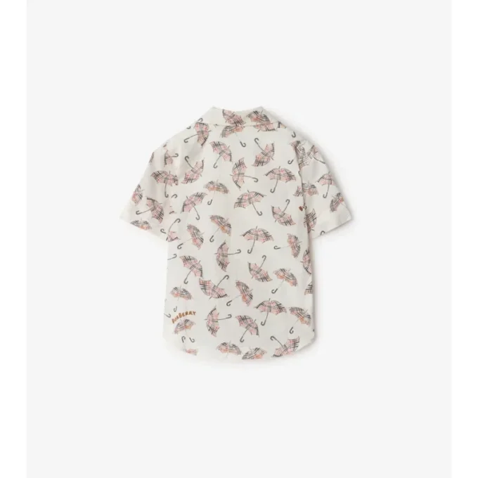 Camisa de algodón con estampado de paraguas Camisa de algodón con estampado de paraguas