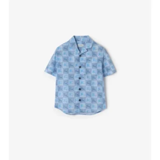 Camisa de algodón con estampado de tablero de ajedrez EKD