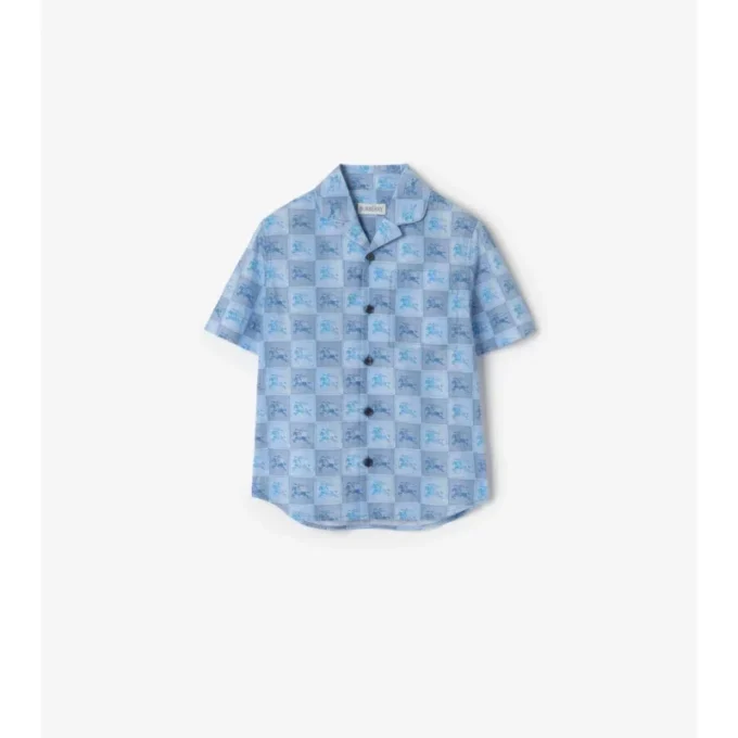 Camisa de algodón con estampado de tablero de ajedrez EKD Camisa de algodón con estampado de tablero de ajedrez EKD