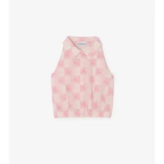 Camisa de algodón con estampado de tablero de ajedrez EKD