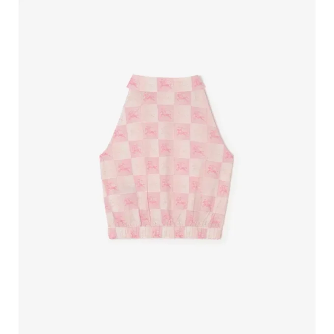 Camisa de algodón con estampado de tablero de ajedrez EKD