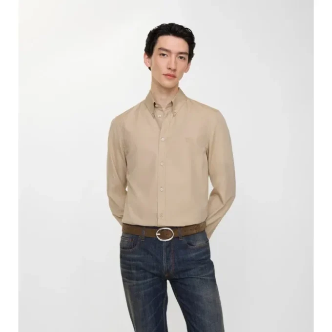 Camisa de algodón de corte ajustado Camisa de algodón de corte ajustado