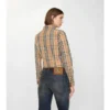 Camisa de algodón elástico con estampado de cuadros