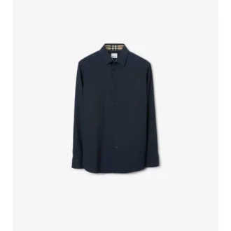 Camisa de algodón elástico de corte ajustado