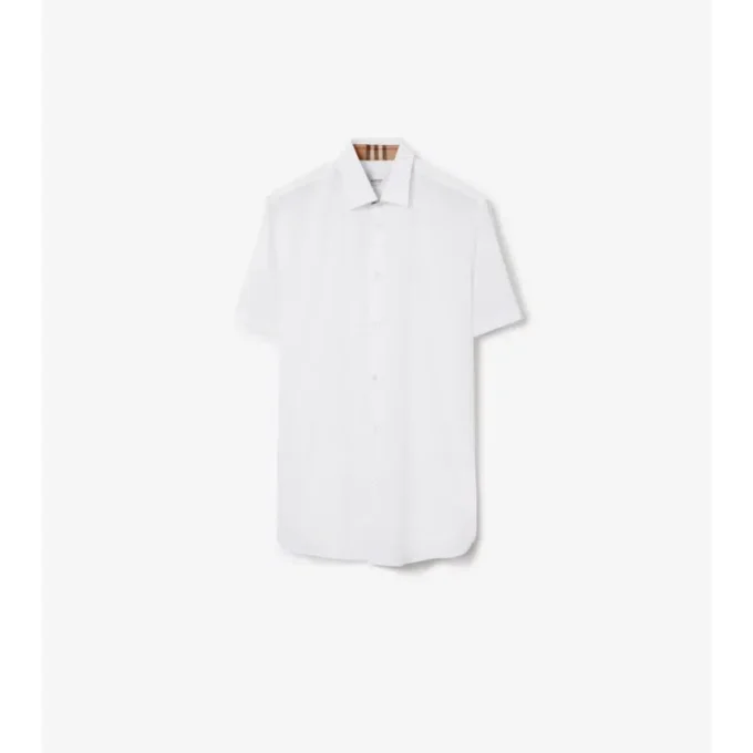 Camisa de algodón elástico de corte ajustado