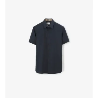 Camisa de algodón elástico de corte ajustado