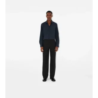 Camisa de algodón elástico de corte ajustado