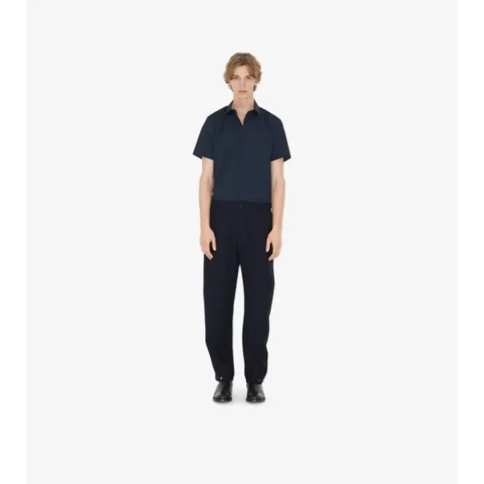 Camisa de algodón elástico de corte ajustado