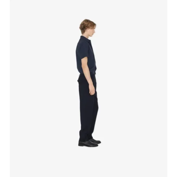 Camisa de algodón elástico de corte ajustado