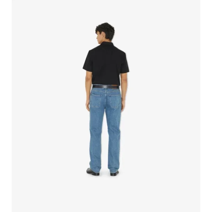 Camisa de algodón elástico de corte ajustado