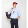 Camisa de algodón Oxford de corte ajustado